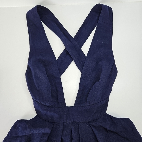 Jill Jill Stuart Violet Purple Crepe Cross Back Plunge Neckline Gown 2 - Picture 6 of 8